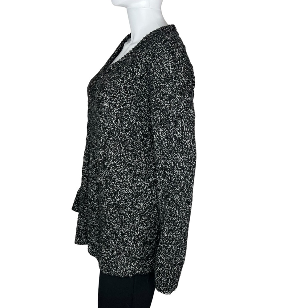 Athleta Northern Lights Asymmetrical Sweater Women Marled Gray Knit L - Picture 3 of 7